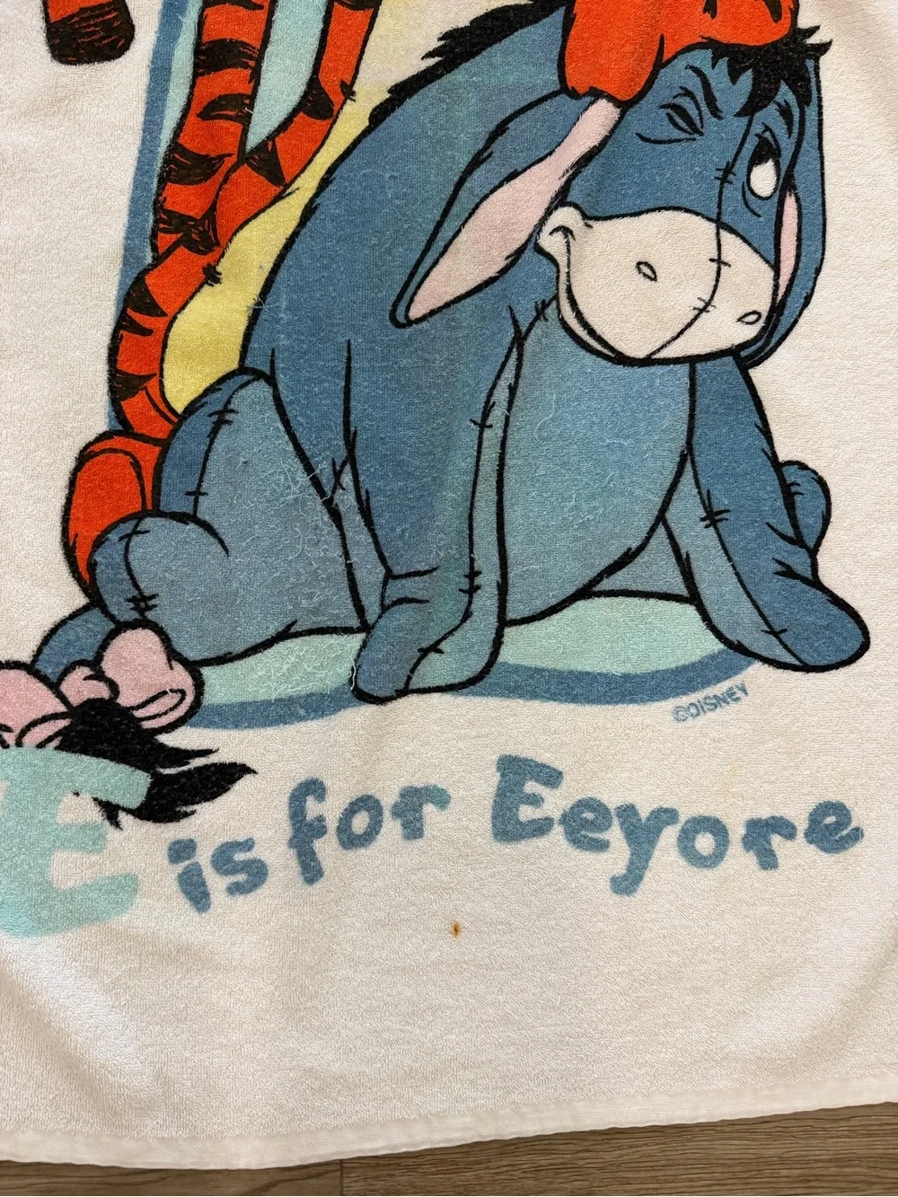 90s Vintage Disney Winnie The Pooh Beach Towel Eeyore And Tigger Deadstock